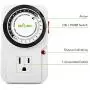BN-LINK 24 Hour Plug-in Mechanical Timer Grounded Aquarium, Grow Light, Hydroponics, Pets, Home, Kitchen, Office, Appliances, UL Listed 125VAC, 60 Hz, 1875W, 15A, 1/2HP (1)