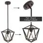 VINLUZ 1-Light Lantern Pendant Oil Rubbed Bronze Kitchen Island Light Fixtures Ceiling Hanging Lamp Metal Cage Chandeliers Adjustable Height Farmhouse Lighting Entryway Dining Rooms Bedrooms