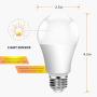 Torkase Outdoor Dusk to Dawn Light Bulbs, 12W(100W Equivalent), E26 3000K, Built-in Photocell Detector, Automatic On/Off, Smart Sensor LED Lighting Bulb for Porch Hallway Garage Boundary-6 Pack