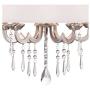 Georgiana Brushed Nickel Pendant Chandelier 20 1/4'' Wide Modern Clear Crystal Off White Drum Shade 5-Light Fixture Dining Room House Island Entryway Bedroom Living Room - Possini Euro Design
