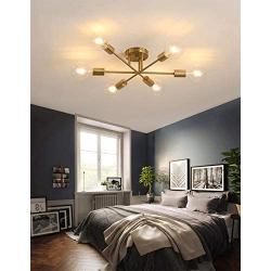 Hsyile Lighting KU300195 Modern-Industrial Style Indoor Chandelier,Flush Mount Ceiling Light Modern Pendant Light,Perfect for Kitchen Bathroom Dining Room Bedroom Hallway etc,6 Lights