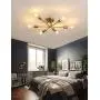 Hsyile Lighting KU300195 Modern-Industrial Style Indoor Chandelier,Flush Mount Ceiling Light Modern Pendant Light,Perfect for Kitchen Bathroom Dining Room Bedroom Hallway etc,6 Lights