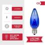 Holiday Lighting Outlet Smooth C9 Christmas Lights | Blue LED Light Bulbs Holiday Decoration | Warm Christmas Decor for Indoor & Outdoor Use | 3 SMD LEDs in Each Light Bulb | Set of 25