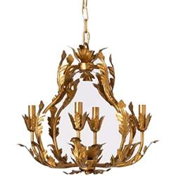 Tole Chandelier Italian Gold Iron Pendant Lamp Light Opalhouse Dining Room Decor