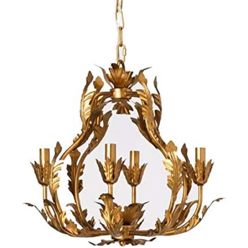 Tole Chandelier Italian Gold Iron Pendant Lamp Light Opalhouse Dining Room Decor
