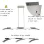 YIFONTIN LED Pendant Light Fixture Hanging Lamp Chandelier Lights 24W 3000K Warm Lights Dimmable for Kitchen Island Living Dining Room Restaurant, Chrome.