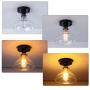 Industrial Semi Flush Ceiling Lamp Vintage Close to Ceiling Light Fixture with Clear Glass Shade,Pendant Light for Kitchen Island Dining Room,7.5in,1 Pack