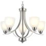 VINLUZ 5 Light Contemporary Chandeliers Brushed Nickel Modern Light Fixtures Ceiling Hanging Industrial Pendant Lighting for Foyer Bedroom Dining Room Bathroom