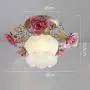 Tochange Romantic Rose Crystal Ceiling Light Lamp Pastoral Rustic Floral Flush Mount Ceiling Lamp for Living Room Bedroom Dining Room Ceiling Light Lighting Fixture,110-240V,E27