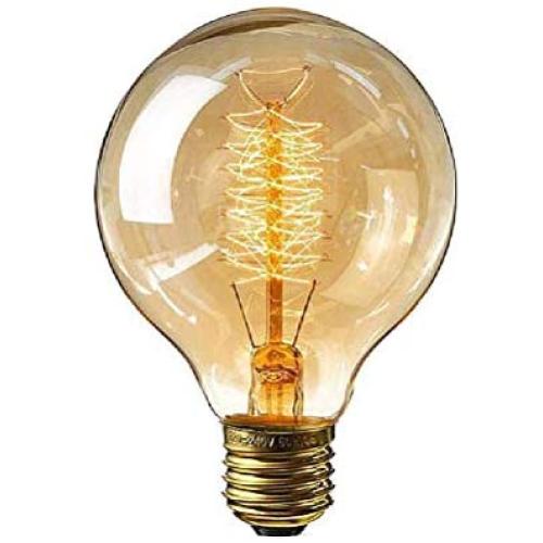 SFNTION LED Globe Light Bulbs, Globe Light Bulb Retro Dimmable Light Bulb E27 Tungsten Filament Bulb for Home Reading Room Bathroom