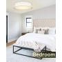VICNIE Flush Mount LED Ceiling Light Fixture, 14inch 20W 1400 Lumens Ceiling Lamp, Dimmable 3000K Warm White, White Finish, ETL Listed for Kitchen, Hallway, Bedroom, Laundry