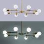 HAHZT Gold Sputnik Chandelier 8 Lights Industrial Pendant Lighting Modern Sputnik Chandelier for Dining Room Kitchen Living Room Bedroom(Not Including Bulb)