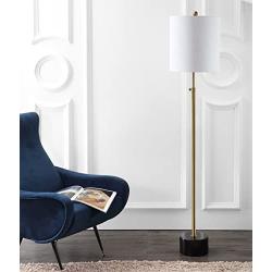 JONATHAN Y JYL6004A Crosby 66'' Adjustable Height Metal LED Floor Lamp Modern,Minimalist,Contemporary for Bedrooms, Living Room, Office, Reading, Brass/BlackMarble