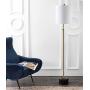 JONATHAN Y JYL6004A Crosby 66'' Adjustable Height Metal LED Floor Lamp Modern,Minimalist,Contemporary for Bedrooms, Living Room, Office, Reading, Brass/BlackMarble