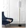 JONATHAN Y JYL6004A Crosby 66'' Adjustable Height Metal LED Floor Lamp Modern,Minimalist,Contemporary for Bedrooms, Living Room, Office, Reading, Brass/BlackMarble