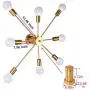 PUMING 8 Lights Gold Modern Sputnik Chandeliers Semi-Flush Ceiling Light Fixture for Living Room Bedroom Bathroom Kitchen Cottage Lighting