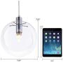 Industrial Large Glass Globe Pendant Light 9.84 inch Chrome, Modern Adjustable Edison Ceiling Hanging Light for Kitchen Island Dining Room Restaurants by Bewamf