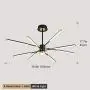 Modern LED Chandeliers,Garwarm 8-Lights Sputnik Pendant Lighting,Flush Mount Ceiling Hanging Lamp Fixture for Bedroom Livingroom Dinning Room,Black+Gold