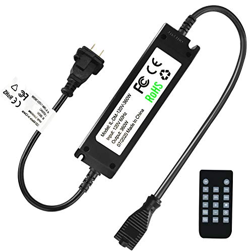 Outdoor Dimmer for String Lights, Bomcosy 360 Watts Wireless Remote Control Dimmer 50Ft Distance, Multifunctional Dimmer for Dimmable LED String Lights and Incandescent String Lights, 2 Prong Plug