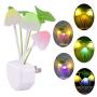 [2 Pack] LED Night Light Plug in with Dusk to Dawn Sensor, Plug in Wall LED Mushroom Nightlight Lamp for Kids Adults, Bedroom, Bathroom, Kitchen, Hallway, Stairs, Cute Color Changing