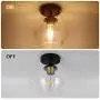 Industrial Semi Flush Mount Ceiling Light with Clear Glass Shade, Vintage Close to Ceiling Light, Farmhouse Hanging Ceiling Light Fixture for Hallway, Dining Room, Bedroom, Entryway, Cafe, Bar, Foyer