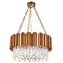 A1A9 Modern Round Crystal Chandelier Lights Luxury Pendant Ceiling Light Contemporary Raindrop Chandeliers Lighting Fixture for Dining Living Room Kitchen Island Bedroom Foyer Hallway (Antique Gold)