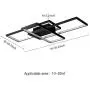 LED Ceiling Light AXSHINE Geometric Ceiling Light fixtures Modern Hanging Light 3Light Chandelier Ceiling Black Metal Light Rectangle Art Design Ceiling Lamp for Bedroom Livingroom with Natural Light