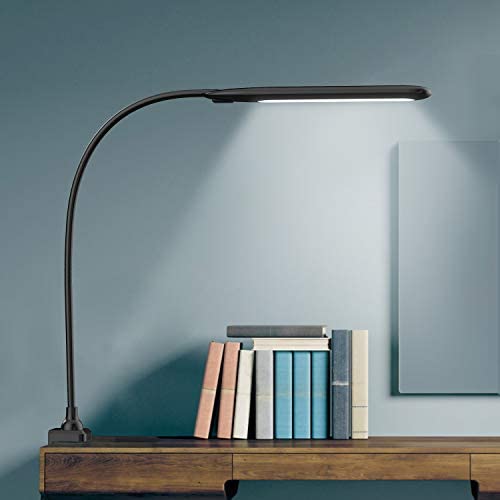 LED Desk Lamp with Clamp,Flexible Gooseneck Clamp Lamp,Dimmable,Touch Control 3 Color Modes,Eye-Care Table Light with Adjustable Arm,Architect Lamp for Home/ Office /Workbench/Reading Working