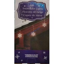 18 Foot 16 LED Lighted Snowflake Christmas String Light 224 LED Bulbs 8 Functions