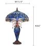 Capulina Tiffany Table Light, 3-Light Tiffany Style Table Lamp with Night Light, Beautiful Dragonfly Style Stained Glass Table Lamp, W15.9'' X H24'' Double Lit Tiffany Style Desk Lamp for Living Room