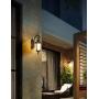 Designer Outdoor Wall Lanterns Rustic Exterior Light Fixture as Front Porch Light Wall Mount, 18'' Waterproof Outdoor Wall Sconce, Brown Finish with Frosted Glass for Front Door Garage Patio