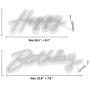 Happy Birthday Neon Lights Signs for Wall Decor, Night Lights for Baby Shower Decorations, Backdrop, Photo Prop, Gender Reveal LED Tube Sign for Decoration Warm White 22.8X7.8 & 16.5X8.3Inches