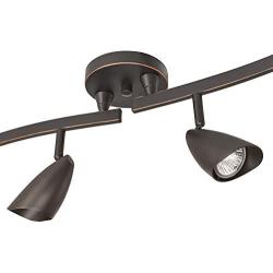 Globe Electric 59376 Grayson 6-Light Adjustable S-Shape Track Lighting, Bronze Color, Oil Rubbed Finish, Bulbs Included