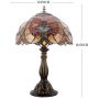Tiffany Lamp Red Liaison Stained Glass Table Night Desk Reading Light W12H18 Inch S160R WERFACTORY LAMPS Parent Lover Friend Kid Living Room Bedroom Study Office Coffee Bar Bedside Antique Crafts Gift