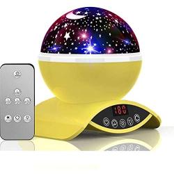 YSD Night Lighting Lamp, Modern Star Rotating Sky Projection, Romantic Star Projector Lamp for Kids, USB Rechargeable & Remote Control, Best Gifts for Kids,Bedroom(Yellow) 