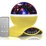 YSD Night Lighting Lamp, Modern Star Rotating Sky Projection, Romantic Star Projector Lamp for Kids, USB Rechargeable & Remote Control, Best Gifts for Kids,Bedroom(Yellow) 