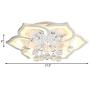 NIUYAO Modern Ceiling Light White Flower Shape with Crystal Ball Minimalism Flush Mount Contemporary Acrylic Integrated LED 6 Light Fixture (Bulb Included) -21.5'' White Light