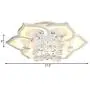 NIUYAO Modern Ceiling Light White Flower Shape with Crystal Ball Minimalism Flush Mount Contemporary Acrylic Integrated LED 6 Light Fixture (Bulb Included) -21.5'' Warm Light