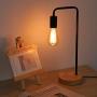 Industrial Table Lamp Vintage Table Lamp, Bedside Table Lamp with Wooden Base Desk Lamp for Living Room, Bedroom, Office, Dorm