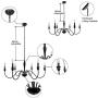 KOSTOMO 6-Lights Black Chandeliers Farmhouse Light Fixture Classic Candle Ceiling Hanging Light Industrial Iron Rustic Pendant Lighting for Dining Room Kitchen Island Living Room Bedroom