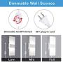 KOMINT Wall Sconce Plug in, Dimmable Wall Sconce 15W 6000K Cool White Wall Sconce Lighting with 6FT Plug in Cord and a Dimmable On/Off Switch on The Cord