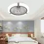 Modern Simple Round Ceiling Fan Lamp with Remote Control Dimmable Three-color Dimming White Hanging Installation Dining Room Kitchen Bedroom Ceiling Lamp Lighting Fixture Ceiling Chandelier