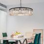 SUSUO Luxury Contemporary Round Island Crystal Chandelier with 8 Lights for Dining Room Living Room W33.5'' x H7''