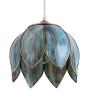 YIFI Deco Pendant Lighting Vintage Oriental Lotus Brass Ceiling Pendant Light Fixture for Kitchen Island Dining Room Bedroom Living Room, Emerald