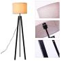 Floor Lamp Standing Lamp,Black Tripod Floor Light, Modern Design Studying Light for Living Room, Bedroom, Study Room and Office, Flaxen Lamp Shade with E26 Lamp Base
