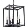 Sivilynus 5 Lights Lantern Chandeliers Black Foyer Lighting Farmhouse Pendant Light Fixture Industrial Style Lighting Mid Century Ceiling Light Fixture for Entryway,Hallway and Dining Room Foyer