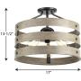 Progress Lighting P350049-143 Gulliver Three-Light Semi-Flush Convertible, Graphite finish