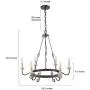 LALUZ Dining Room Chandelier, Rustic Hanging Light Fixture, French Country Style for Bedroom, Kitchen Island with Adjustable Chain, 6 Source, 28.3″ W x 26.4″ H