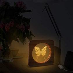 3D Night Light Cute Butterfly Pattern Acrylic Panel USB Power Supply Eye Caring LED Child Rest Night Light Ideal for Living Room