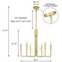 XiNBEi Lighting Chandeliers, Brass Chandelier with LED Bulb, Modern Pendant Lighting for Living & Dining Room XB-C1213-6-SB